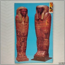Two Egyptian Sarcophagi Mummy Coffins 1984 Postcard (P1152)