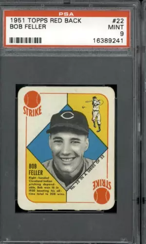 1951 Topps #22 Bob Feller - PSA 9