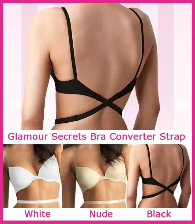 Low Back Bra Strap Converter FULLY ADJUSTABLE Black White Nude