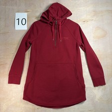 LL Bean Women s Weekend 1/4 Zip Sweatshirt Hoodie Tunic 515065 Sz Small Red