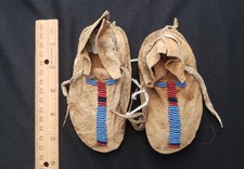 Sioux Children Beaded Moccasins, Circ: 1890  2, Small, 4.5" RARE