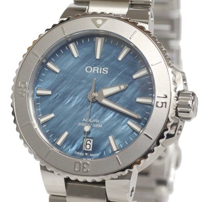 Oris Aquis Date (01 733 7770 4155 07 8 18 05P) Blue Dial Mother of Pearl MOP 36.
