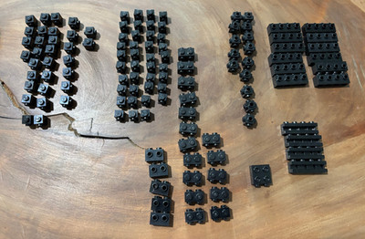 LEGO Black Modified Plate Brick Lot Headlight Studs Clips Technic Mixed Parts
