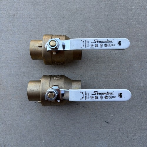 Set of 2 pcs Streamline 7700NL Series Brass Ball Valve 11/2” FPT Full Port