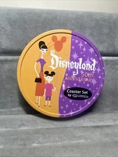 Disneyland 50th Anniversary Set of 5 Coasters by SHAG in Collectible Tin (READ)