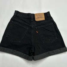 Levi 954 Orange Tag Vintage 1996 Size 5 Women s Cuffed Black Jean Shorts