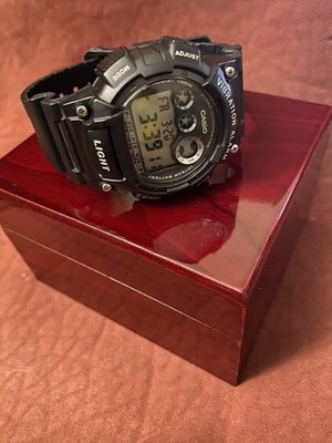 Casio 3416 W-735H Mens Watch 45mm Vibration Alarm 100M Silver Tone Black Resin Casio Illuminator Digital Watch Vibration Alarm 3416 W-735H  main image 3