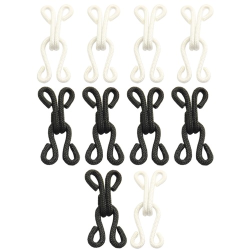 10 Pairs Shirt Buckles Eyes Closure Hooks Nylon Wrap Metal Buckles for Sewing - Picture 17 of 20