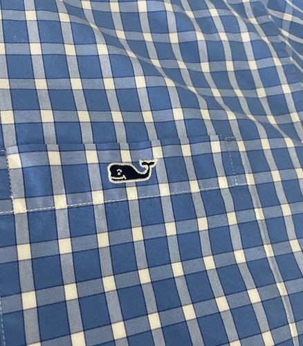 Vineyard Vines Classic Fit Tucker Hemd Button Down Langarm blau kariert Large - Bild 8 von 10