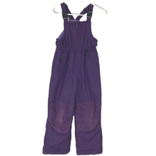 Land's End Snowpants Bibs Kids Size 8 Purple Snowboard Skiing Snow Overalls