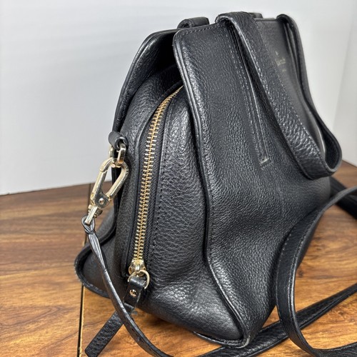 Kate Spade Dominique Street Satchel Bag Black Pebbled Leather Crossbody Medium - Picture 3 of 19