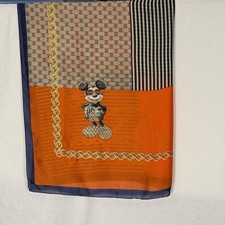 Large Scarf Abstract Designer Motif Mickey Mouse 35  X 70  Silk Feel Polyester