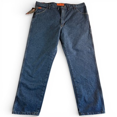 Wrangler FR RIGGS Workwear Relaxed Fit Jeans Mens 46x32 (47x31.5) Blue Denim New
