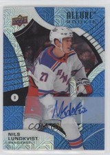 2021-22 Upper Deck Allure Rookies Blue Line 15/35 Nils Lundkvist #106 Auto 13j9