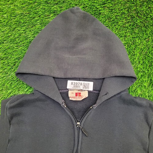 Vintage Russell-Athletic Zip Hoodie Womens XL 23x25 Black - Picture 3 of 10