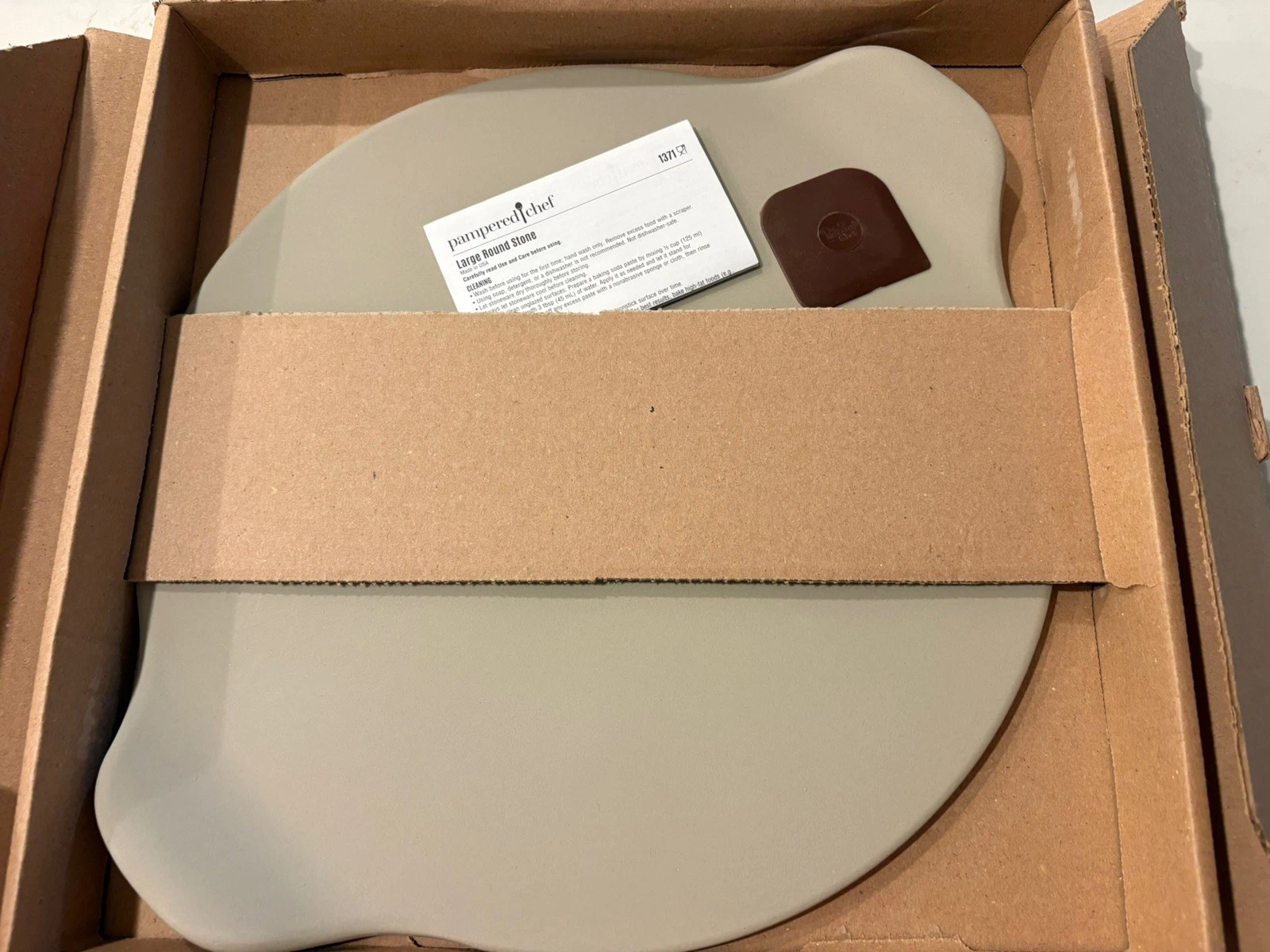 Pampered Chef Round Baking Stone 15 15in Large 1371 Pizza Pan Handles