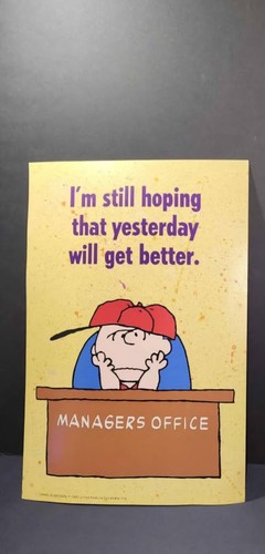 PEANUTS - Póster de pared Charlie Brown vintage - 9 x 13,5" - NUNCA USADO. M - Imagen 1 de 1
