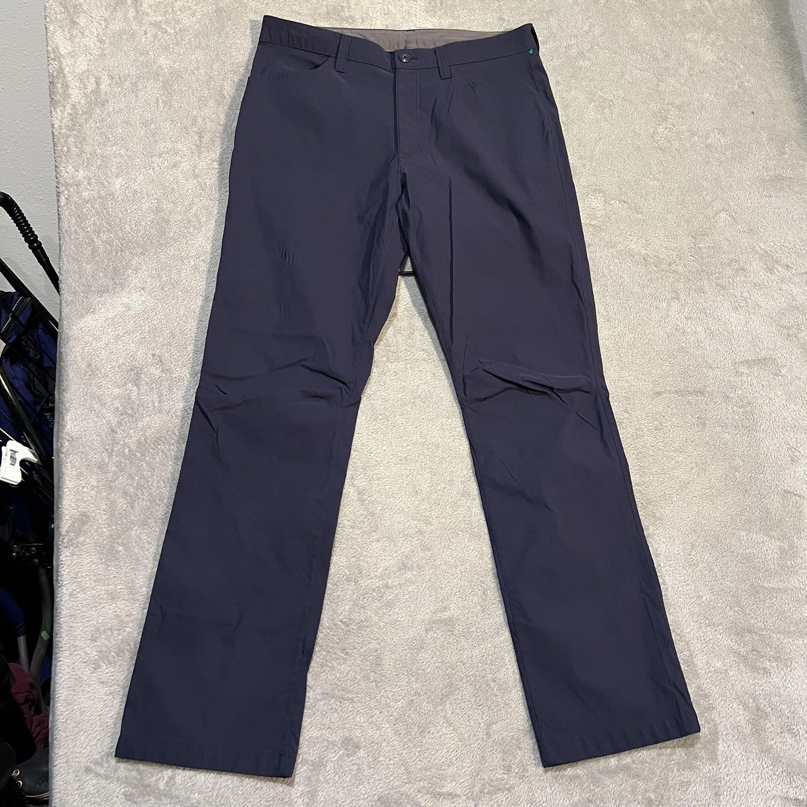 Eddie Bauer Tech Pants Mens 34x32 Blue Stretch Nylon Microfiber Casual Outdoor