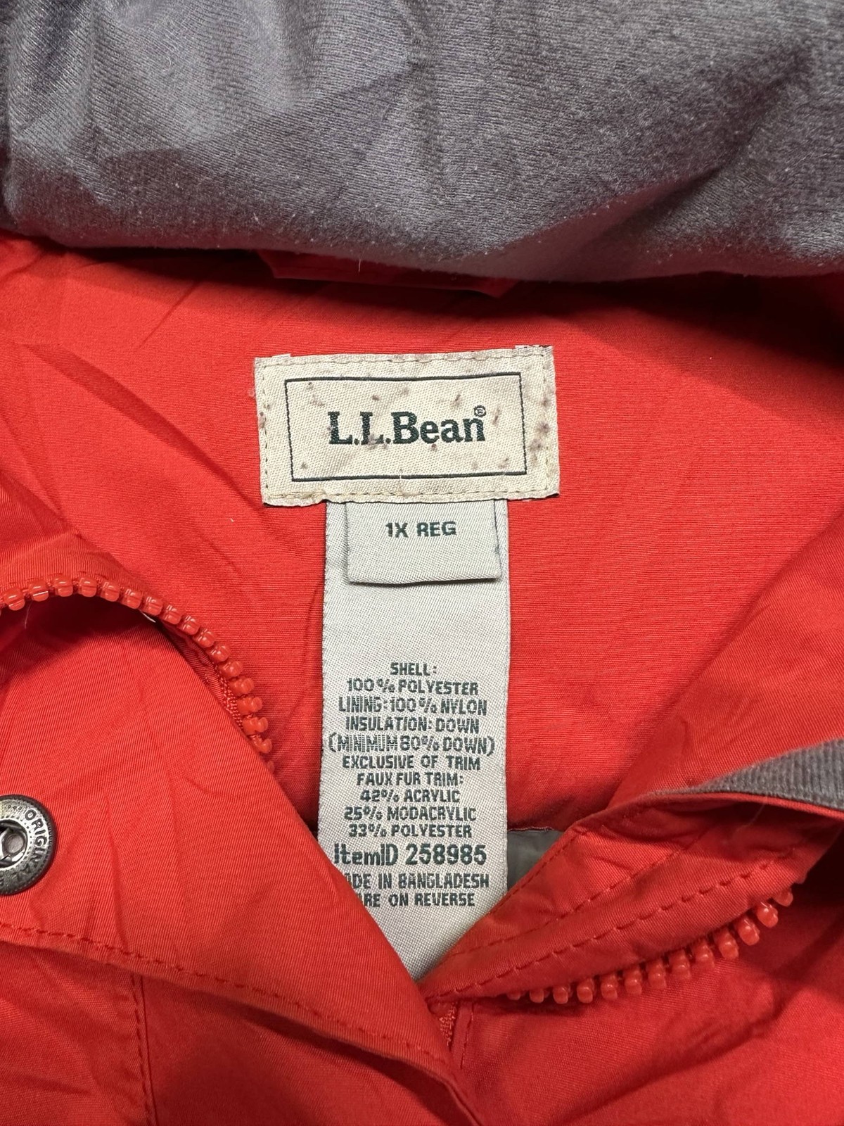 L.L. Bean Womens Downtek Down Coat Size 1X (14-16) Red image 2