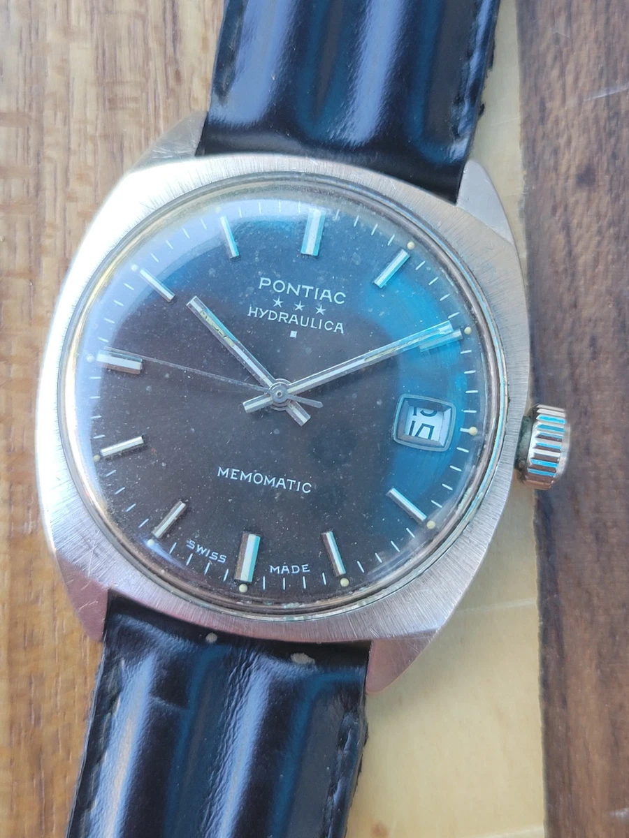 Montre Vintage PONTIAC Quartz - Boîtier Plaqué Or 28mm - Ne Fonctionne Pas - À Réparer
