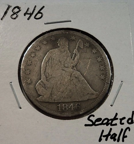 1846 Seated Liberty Silver Half Dollar, Good Details