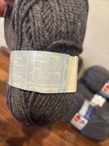 Lot Of 7~Pingouin Confort Machine Washable  Wool/Acrylic/Mohair Yarn in Gray image 4