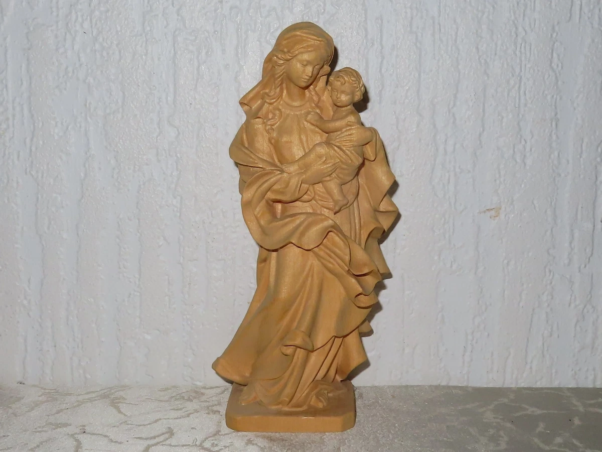 Heiligenfigur Holzfigur Heilige Maria mit Jesuskind H: 20,9cm