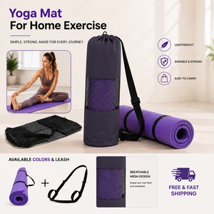 Large Yoga Mat 6mm Thick Home Exercise Non-Slip Gym Exercise Mat 72"x24"(Purple)