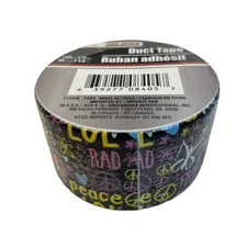 Tool Bench Craft Duct Tape Peace Sign Black 1.89 In x 5 Yards Crafting Decor
