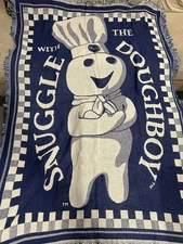 Brand New Pillsbury Doughboy "Snuggle w/the Doughboy" Cotton Throw Afghan