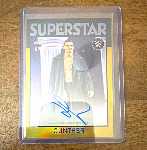 Topps 2022 Chrome WWE Gunther 1986 Topps Autographs Auto 19-98 05/50