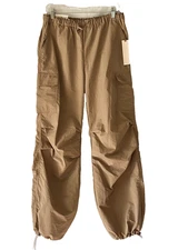 Love Tree Nylon cargo pants Size L Beige articulated knees