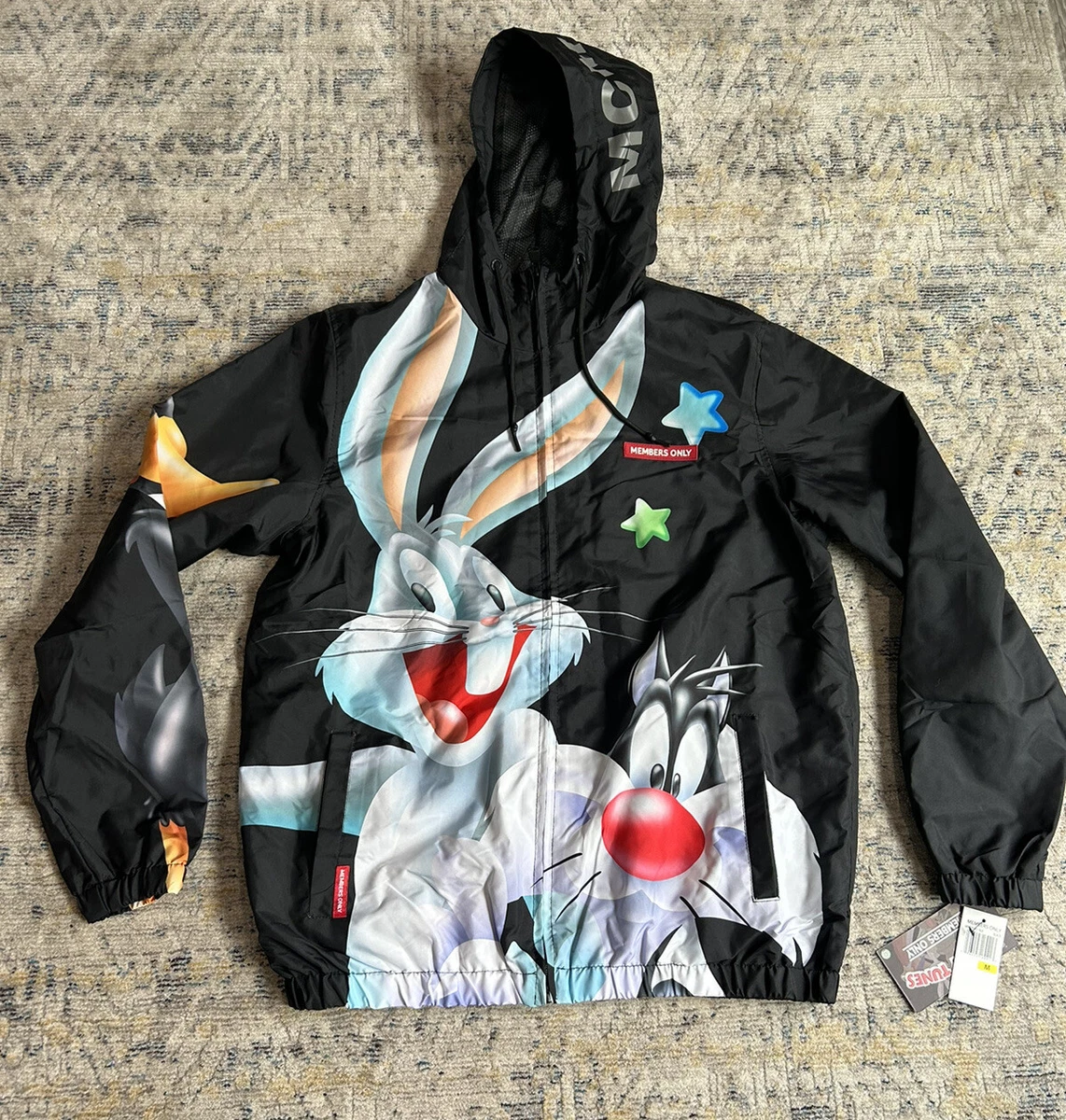 Members Only Looney Tunes Windbreaker Jacket Bugs Bunny Sylvester Men's  Medium | eBay