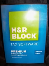 2015 H & R Block Premium Self Employed Rental Tax Software 2015 PC CD Opened box