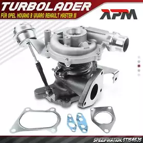 Turbolader für Opel Movano B Vivaro Renault Master 3 Trafic 2 Nissan NV400 X62