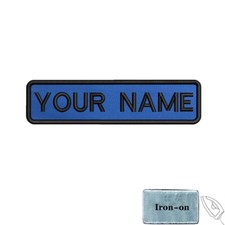 Personalised Embroidery ID Badge Morale Patch Custom Name Tag 10x2.5cm HOOk/IRON