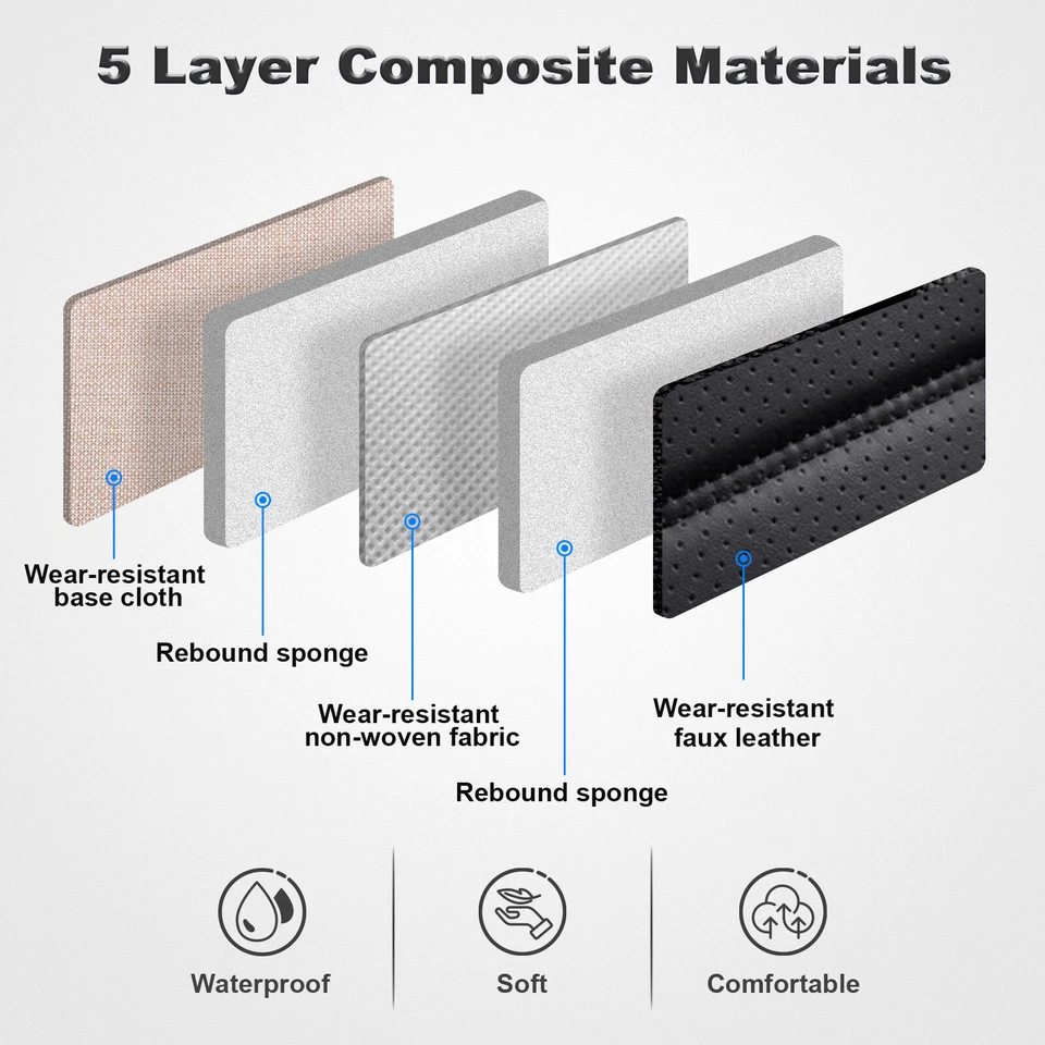 Car Seat Cover For Volkswagen Jetta GTI PU Leather Auto Seat Protector 2/5 Seats Foto 4 de 4