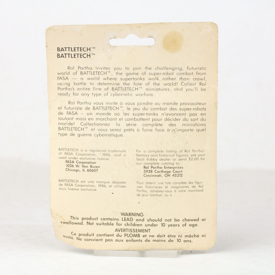 Vintage Battletech Ral Partha FASA 20-892 SHG-2E Shogun Metal Miniature ...