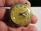 VINTAGE TIMEX ELECTRIC DYNABEAT WATCH DAY/DATE MARKERS NO BAND NOT WORK - BBA32B