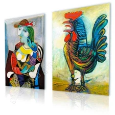 Marie Therese Rooster by Pablo Picasso | Canvas (Rolled) | Set Of 2 Wall art