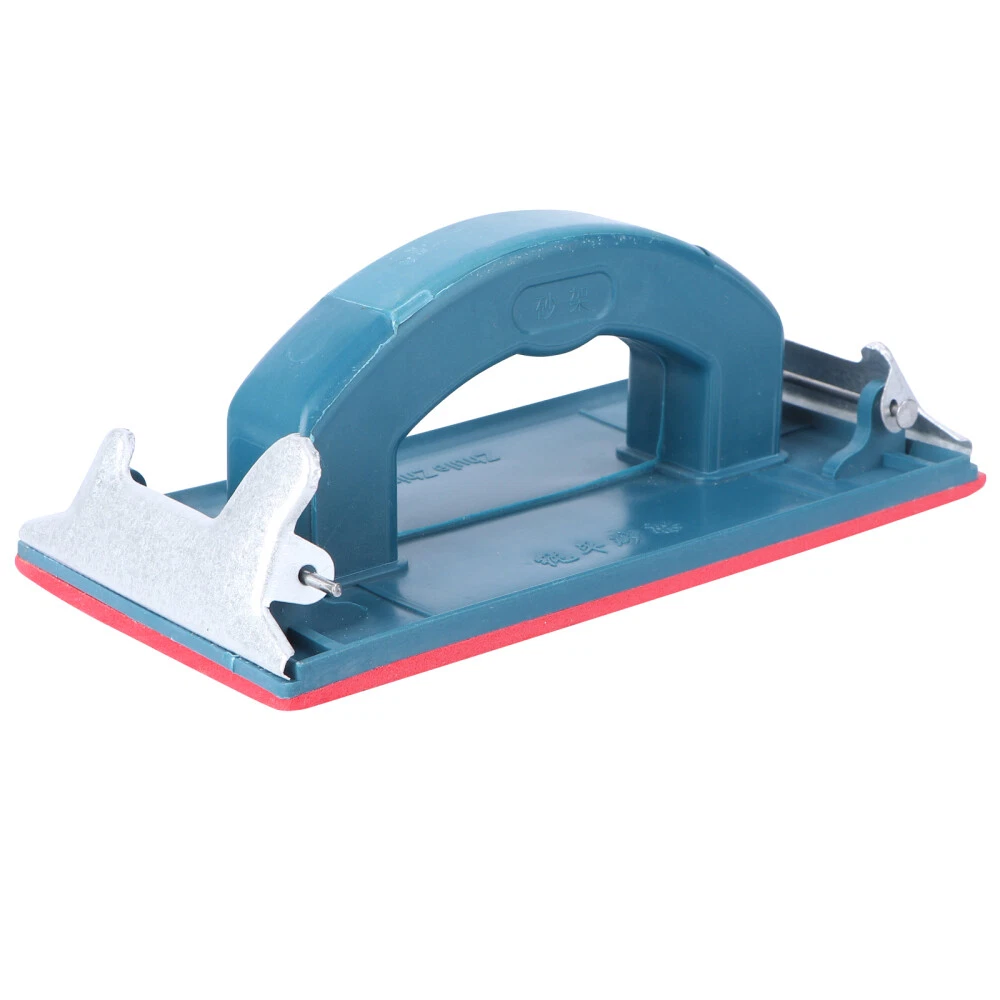 Concrete Sanding Block Blue Sandpaper Holder Rubber Handle Sander