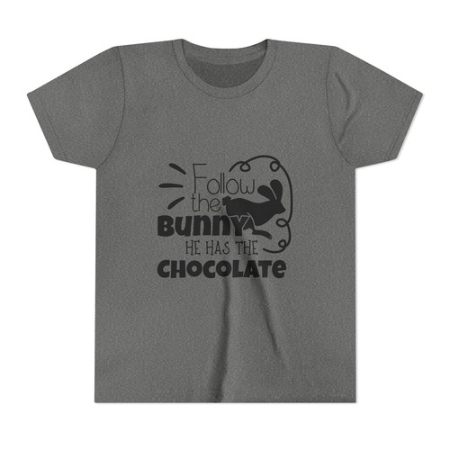 Easter Bunny Youth Tee, Follow the Bunny Shirt, Kids Easter Gift, Chocolate - Picture 14 of 105