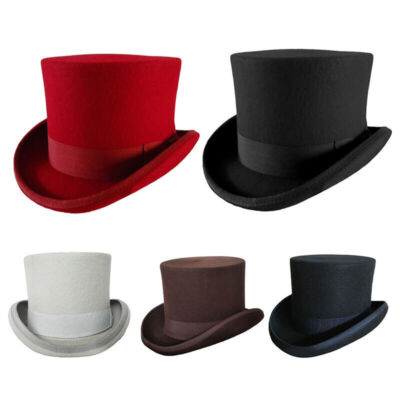 Hot Vintage Wool Hatter Top Magic Hat Gentlemen Performing Jazz Caps Party Prom