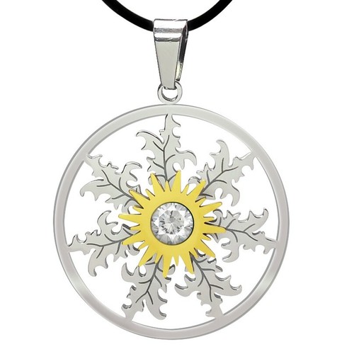 EGUZKILORE 25mm colgante FLOR SOL circon amuleto MUJER Basque LIVE idea regalo - Imagen 2 de 6