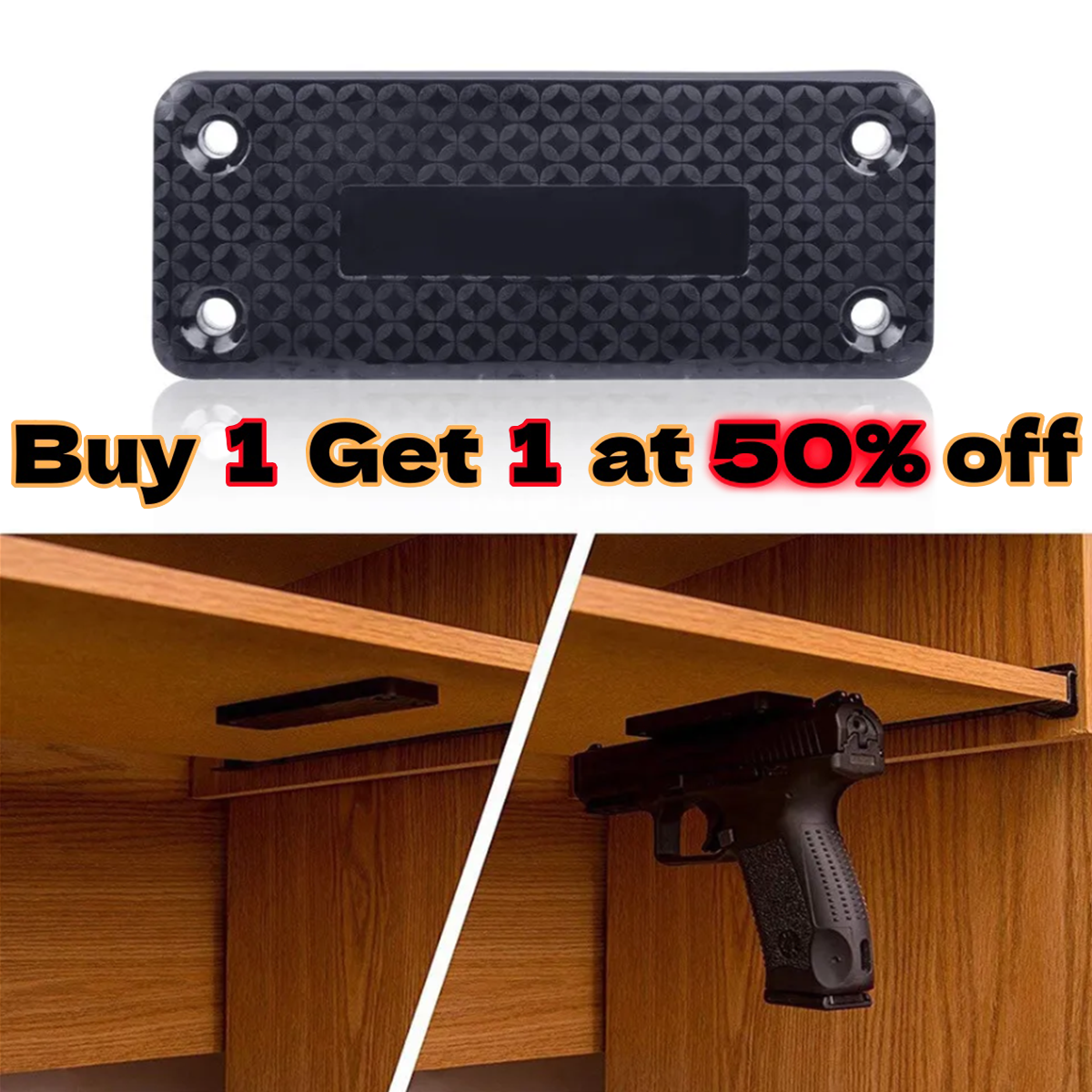 Magnetic Gun Holder Magnet Mount under Desk Pistol Concealed 