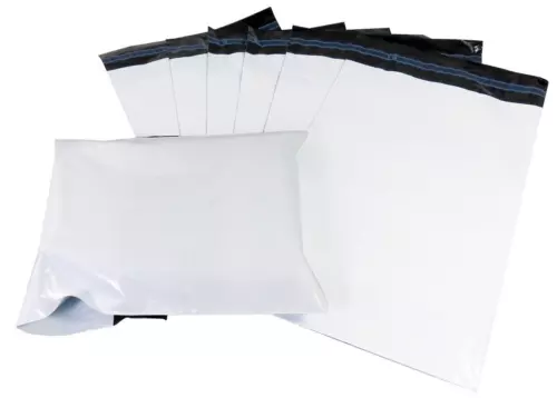 50 x strong white 17x24" large mailing postal postage poly bags co-ex 430x600mm image 6