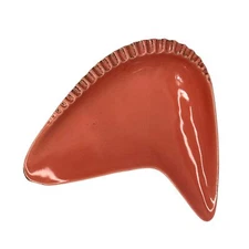 Vintage Mid-Century Modern Ceramic Atomic Boomerang Ashtray Dish Coral with Gold