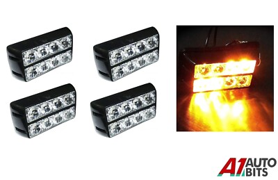 4x Bernstein LED Auto LKW Notfall Rundumleuchte Lichter Warnung Blitz Stroboskop Bar Warnung