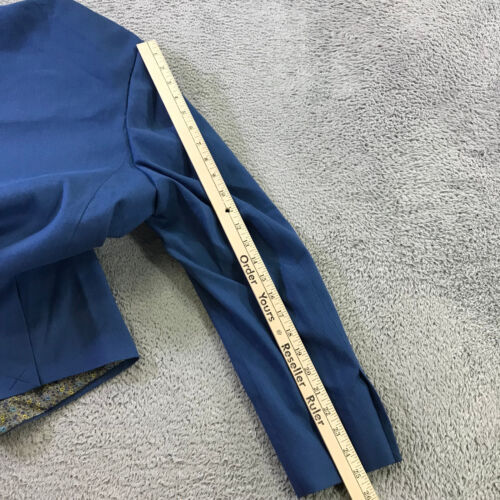 New Penguin Blazer Mens 46 R Sports Coat Blue Skinny Jacket Linen Casual Adult - Picture 12 of 15
