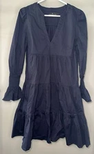 Pomander Place Tuckernuck Navy Cotton Poplin Kenzo Mini Dress - Size Small